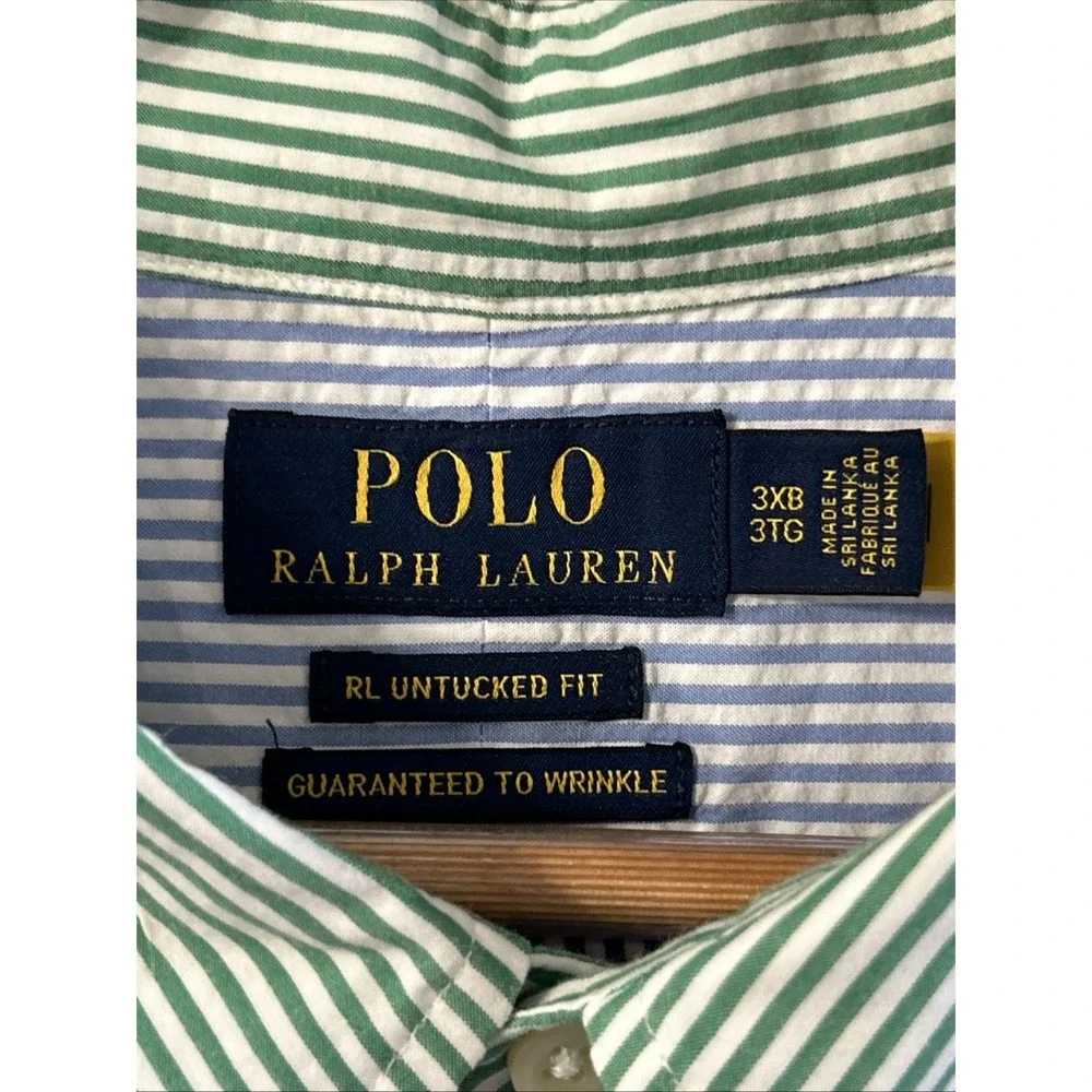Polo Ralph Lauren Big & Tall Men's Colorblock S/S Button Front Shirt Sz 3XB